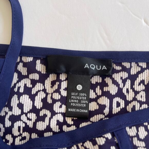 Aqua Purple White Adjustable Spaghetti Sundress Mini Dress Small - Picture 5 of 10